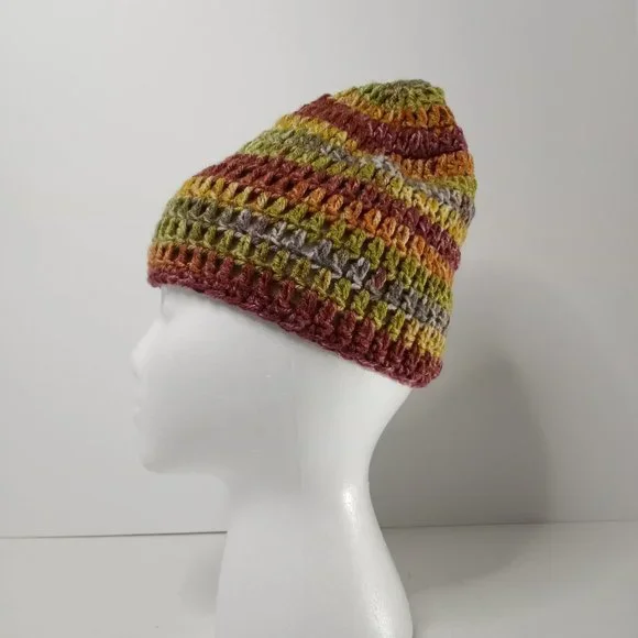 Unisex Beanie Hat Green Yellow Handmade Crochet Hat Hand Crochet Ethiopian Flag Slouchy Hat| Rasta Style Green  main image 4